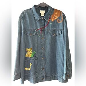Quacker Factory Fun Animal Denim Jacket